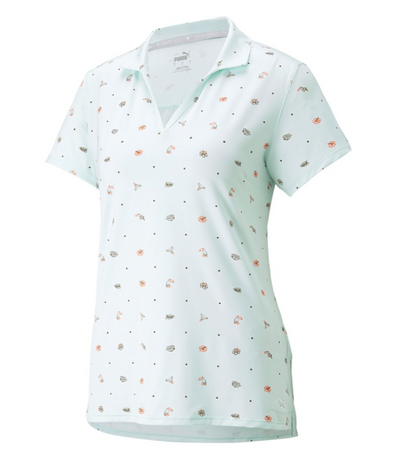 Puma Galapagos Golf Polo in Soothing Sea-Hot Coral | Large