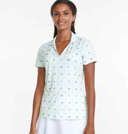 Puma Galapagos Golf Polo in Soothing Sea-Hot Coral | Large