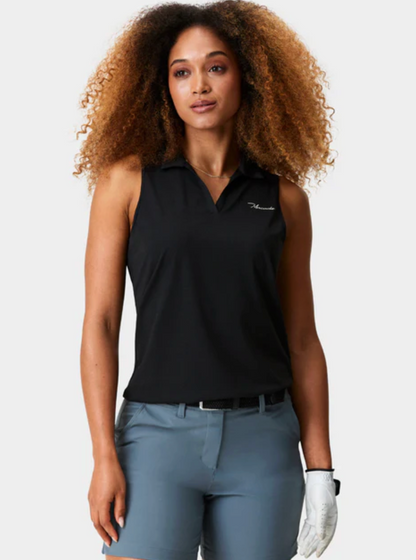 Macade Black Sleeveless Golf Shirt | Sz Small
