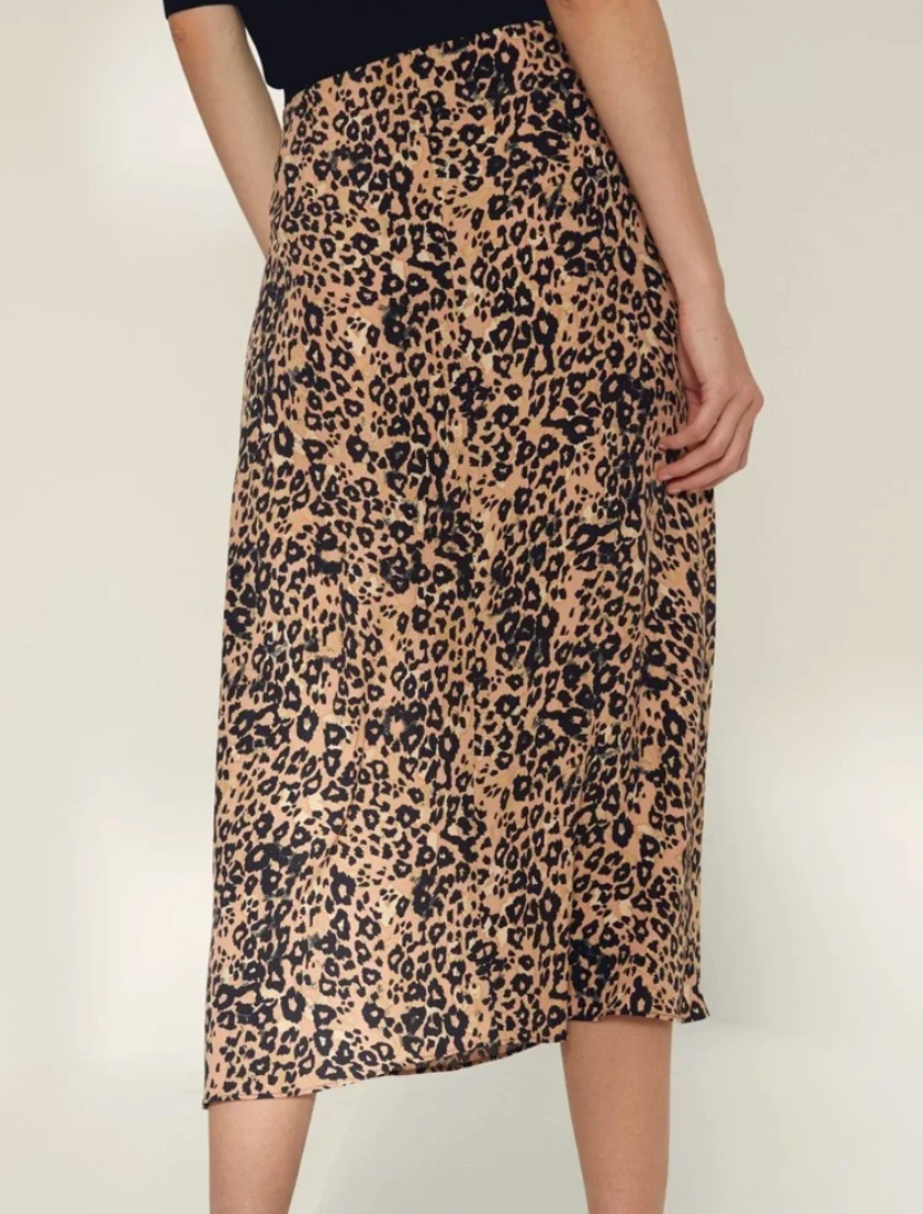Wilfred Midi Leopard Print Skirt | Sz Small