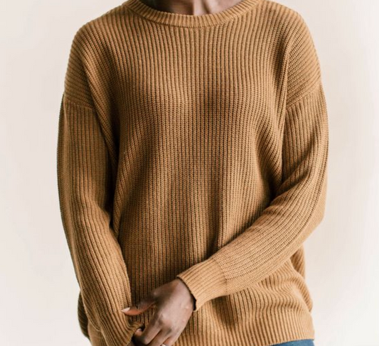Jax & Lennon Knit Caramel Brown Sweater | Sz S/M