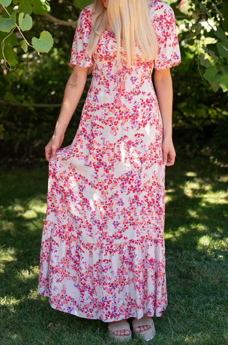 Icone Floral Smocked Maxi Dress | Sz Small