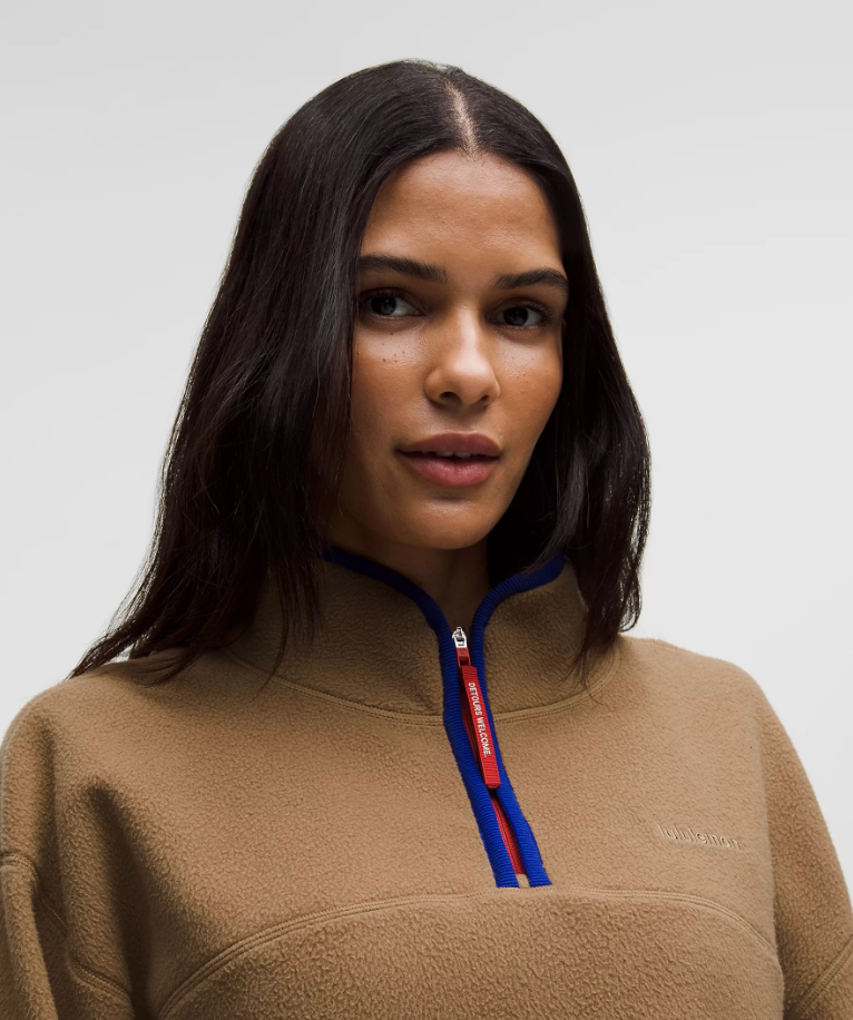 Lululemon Tumbled Fleece Half-Zip Jacket in. Camel Brown | Sz XS (oversized)