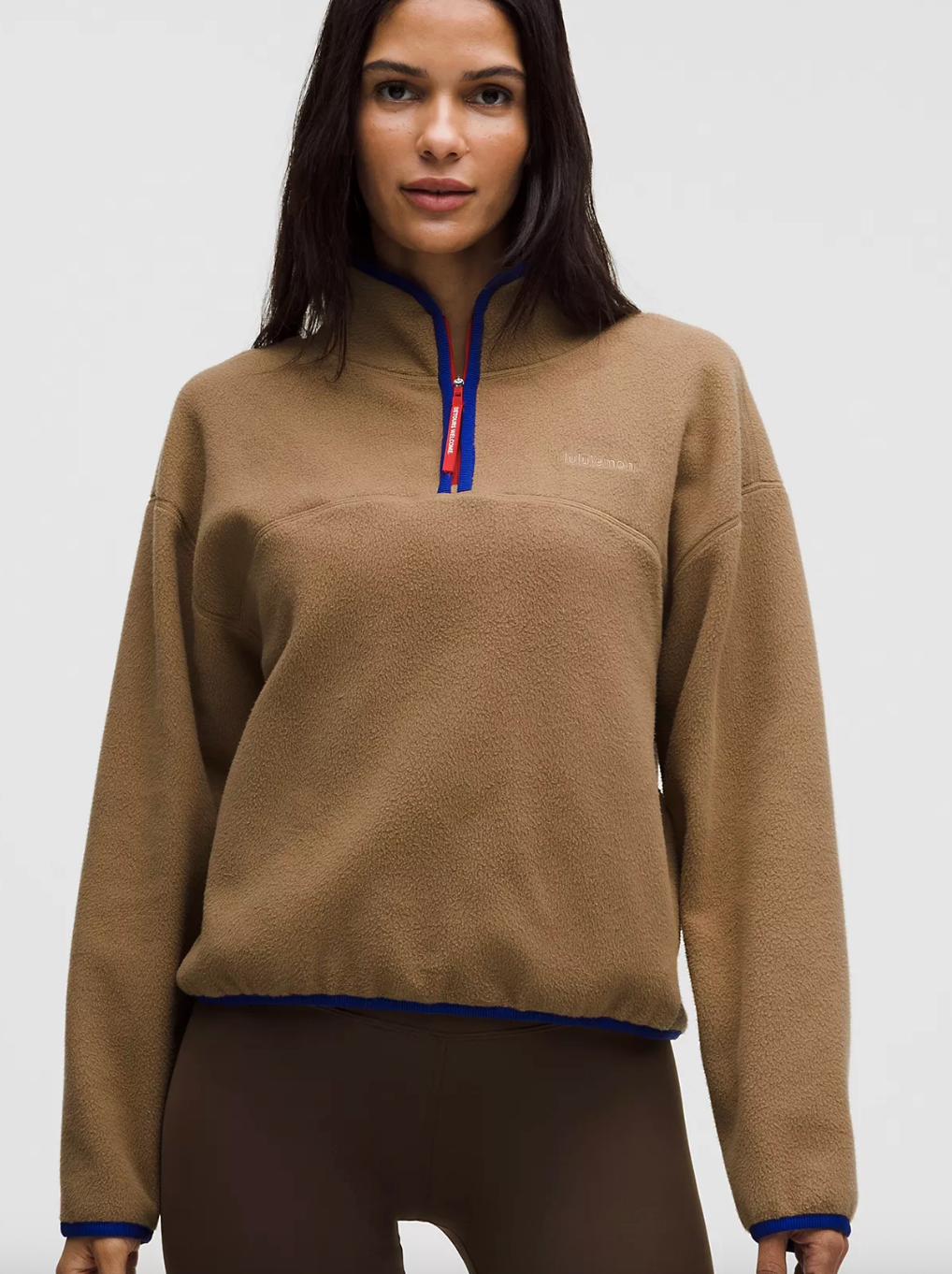 Lululemon Tumbled Fleece Half-Zip Jacket in. Camel Brown | Sz XS (oversized)