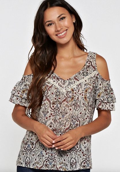 Lovestitch Cut Out Shoulder Blouse | Sz Medium