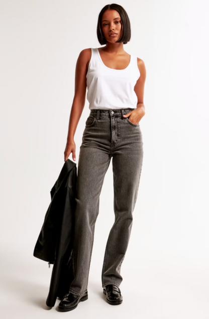 A&F The 90s Straight Ultra High Rise Jeans | Sz 33 (curve love)