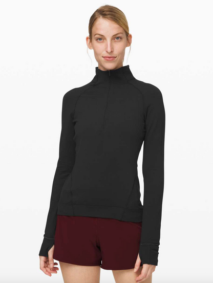 Lululemon Outrun the Elements 1/2 Zip in Black | Sz 4