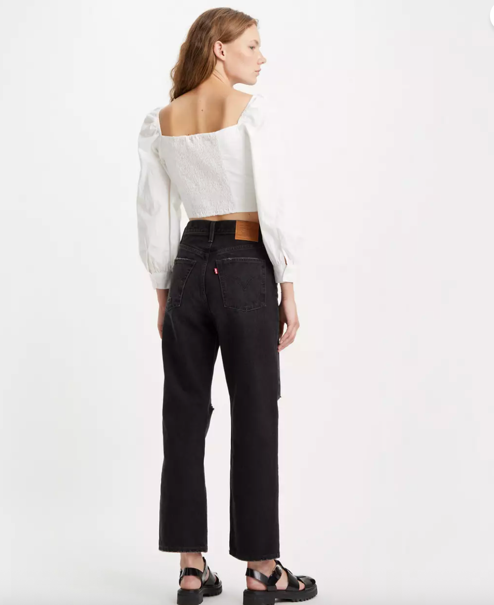 Levi's Black Ribcage Distressed Jeans | Sz 28