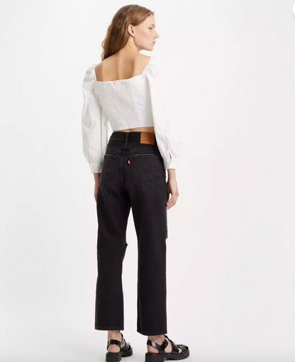 Levi's Black Ribcage Distressed Jeans | Sz 28