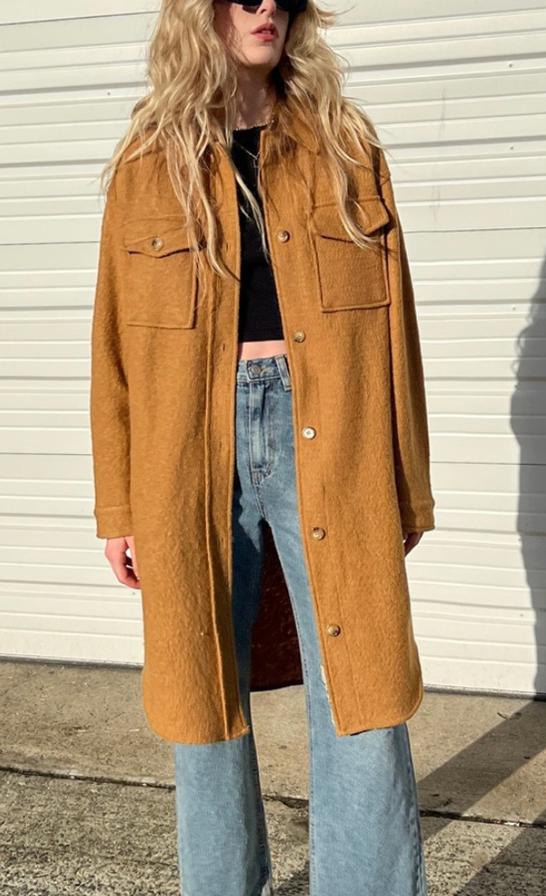 Oak & Fort Wool Jacket in Camel Colour | Sz Medium (oversized)