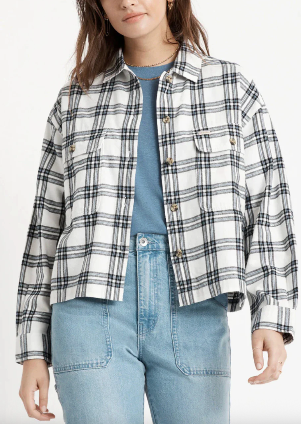 Brixton Bowery Button Up Flannel Organic Cotton Shirt | Sz Small (fits larger)