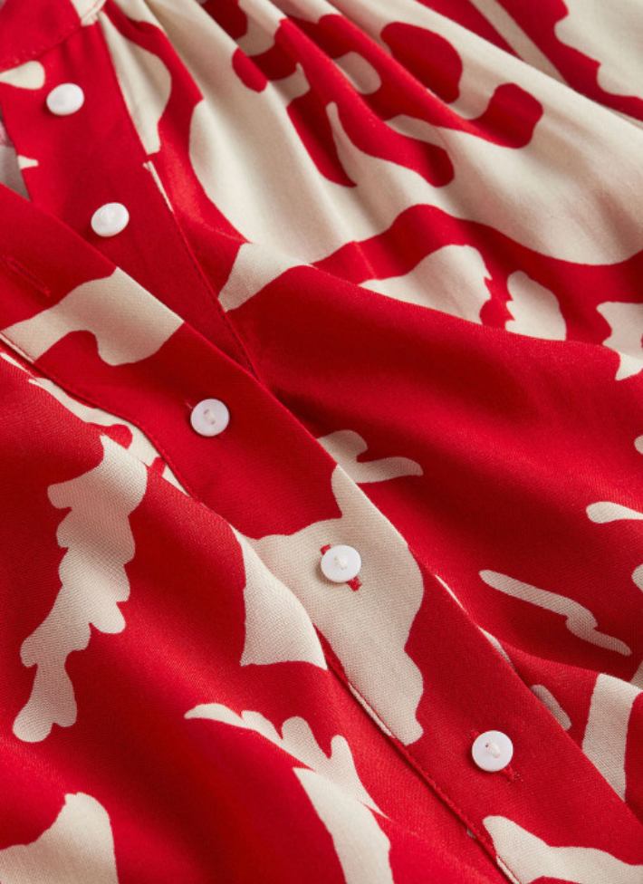 H&M Printed Balloon Sleeve Dress | Sz Large