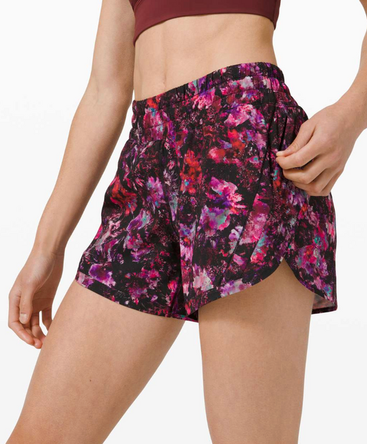 Lululemon Track That High Rise Short 5" Fluoro Floral Multi | Sz 6