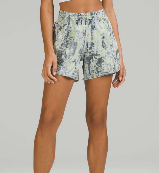 Lululemon Track That High Rise Short 5" Cinder Grain Smoked Spruce Multi (flaw) | Sz 6