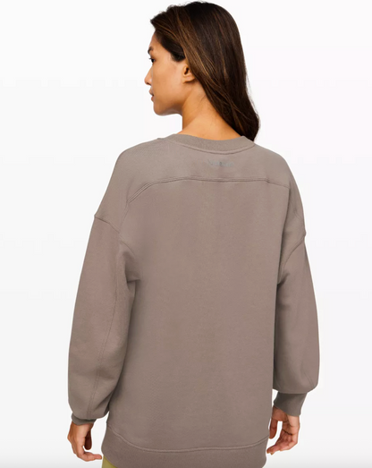 Lululemon Perfectly Oversized Crew Carbon Dust | Sz Small (fits like Medium)
