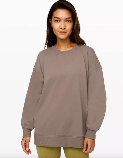 Lululemon Perfectly Oversized Crew Carbon Dust | Sz Small (fits like Medium)