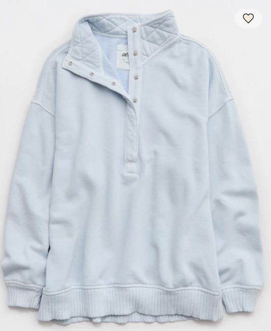 Aerie Oh Snap! Sweatshirt in Light Blue | Sz Small (very oversized)