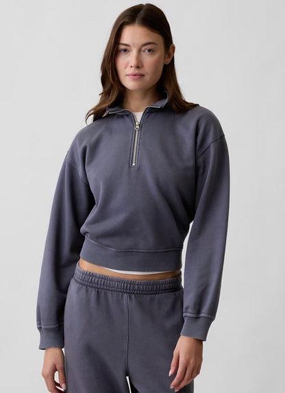 Gap Fleece 1/2 Zip Pullover in Navy | Sz Small (oversized)