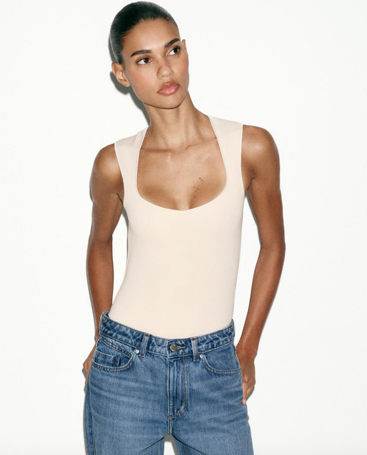 Zara Stretch Square Neck Bodysuit NWT | Sz Medium