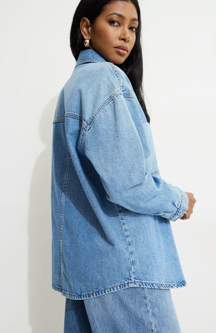 Dynamite Denim Button Up Denim Shirt  | Sz Large
