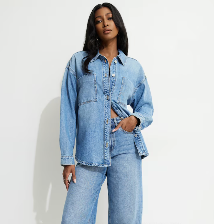 Dynamite Denim Button Up Denim Shirt  | Sz Large