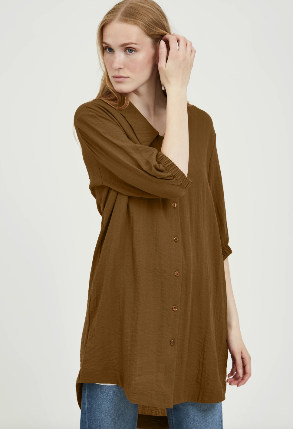 B. Young Bronze Button Up Shirt Dress | Sz M/L (10)