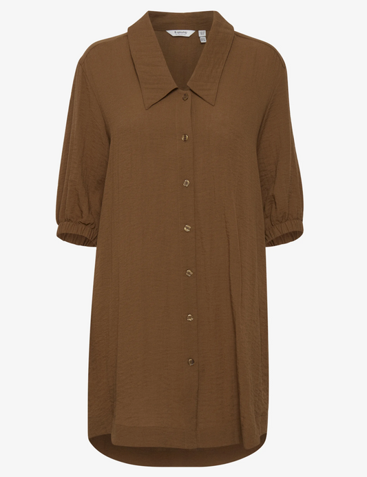 B. Young Bronze Button Up Shirt Dress | Sz M/L (10)