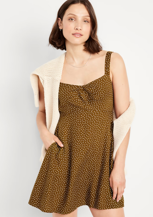 Old Navy Brown Polka Dot Dress | Sz Large