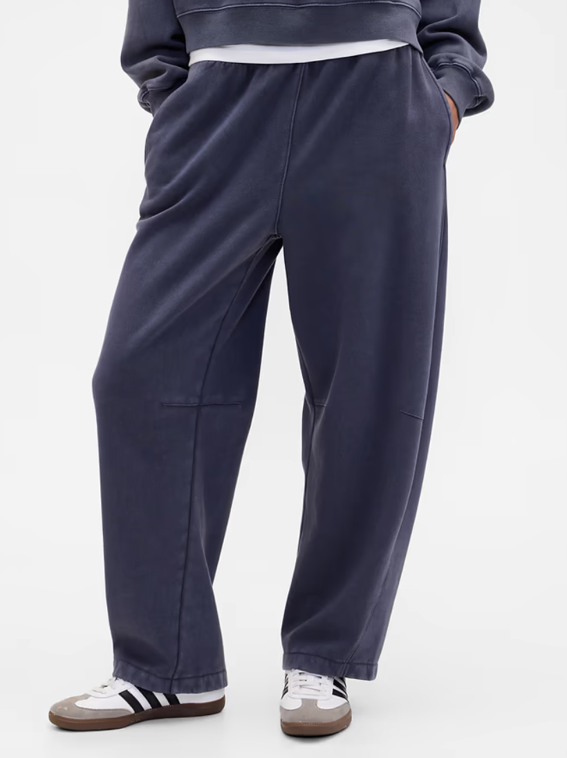 Gap Fleece Barrel Leg Sweatpants Navy | Sz Medium (fits a little big)