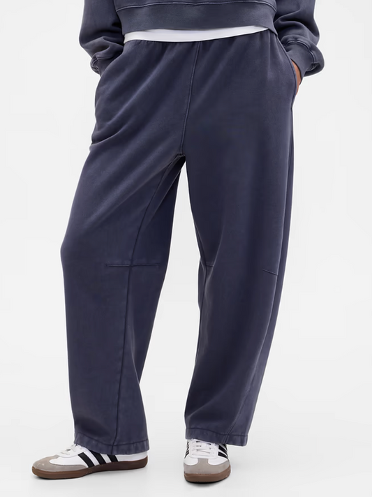 Gap Fleece Barrel Leg Sweatpants Navy | Sz Medium (fits a little big)
