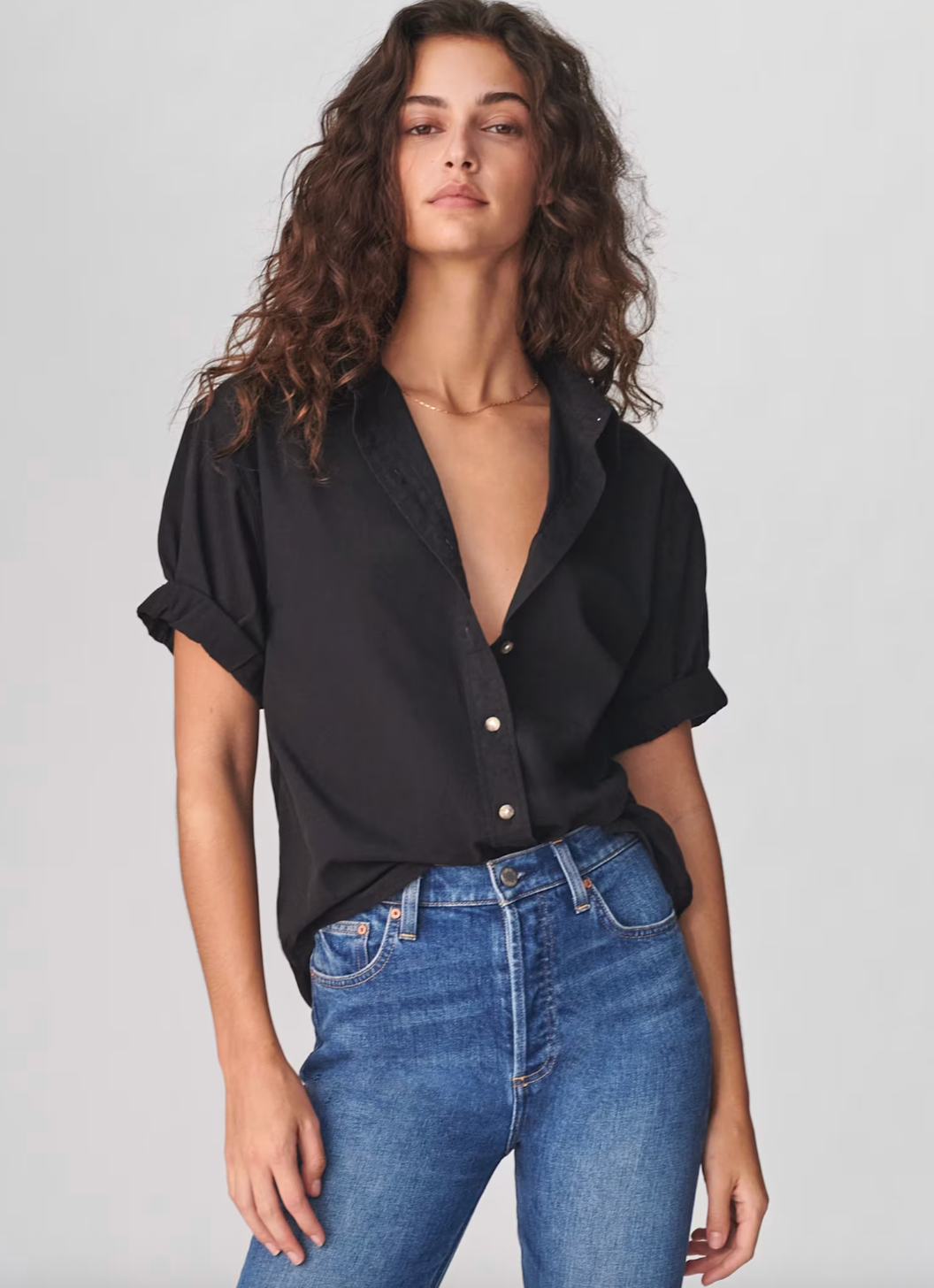 Denim Forum / Aritzia Black Jane Shirt | Sz Medium (oversized)