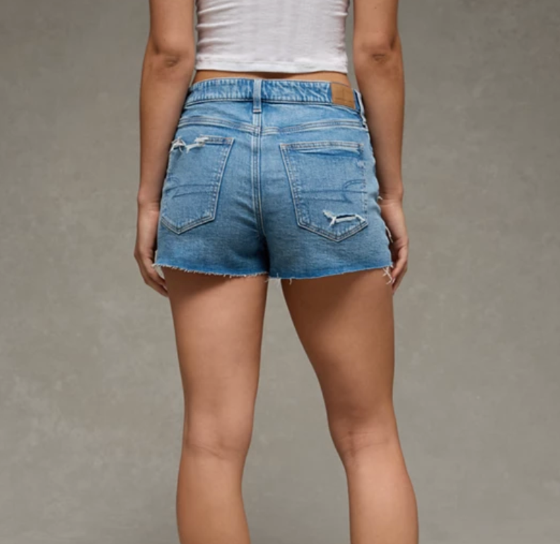AE Strigid   Mom Shorts / Crossover Waistline | Size 8 / Medium