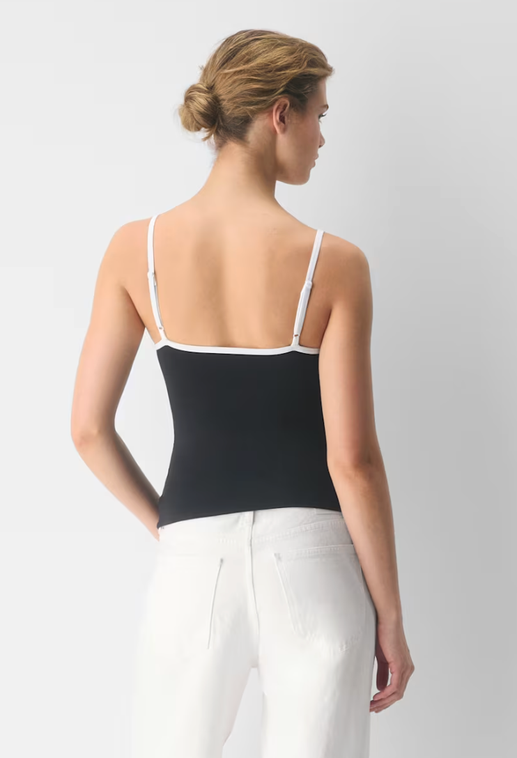 Aritzia Original Contour Swoop Cami Tank (black/white) | Sz Small