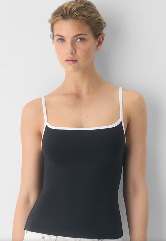 Aritzia Original Contour Swoop Cami Tank (black/white) | Sz Small