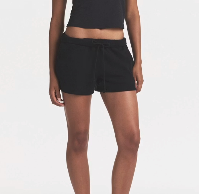 Skims Boyfriend Fit Fleece Shorts In Black | Sz XXS (fits Sz XS/S)