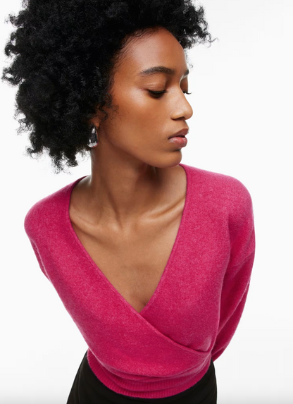 Wilfred SoftSpok Dear Wrap Sweater in Pink | Sz Small