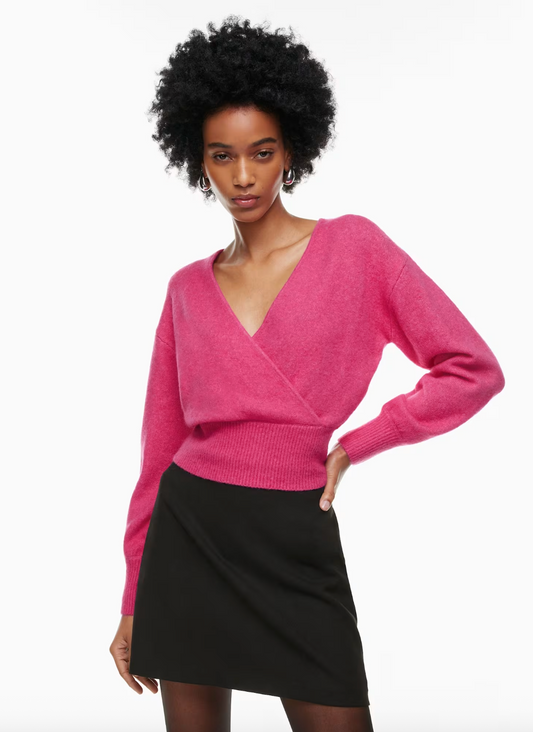Wilfred SoftSpok Dear Wrap Sweater in Pink | Sz Small