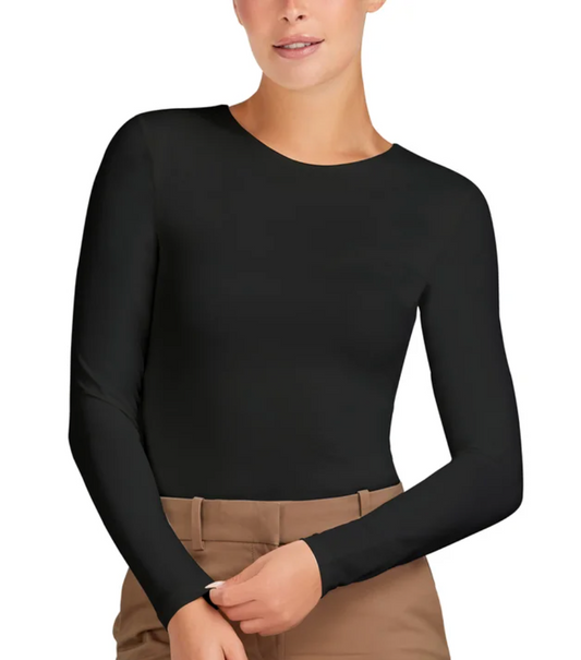 Frank & Oak Black Smoothing Contour Long Sleeve Shirt | Large