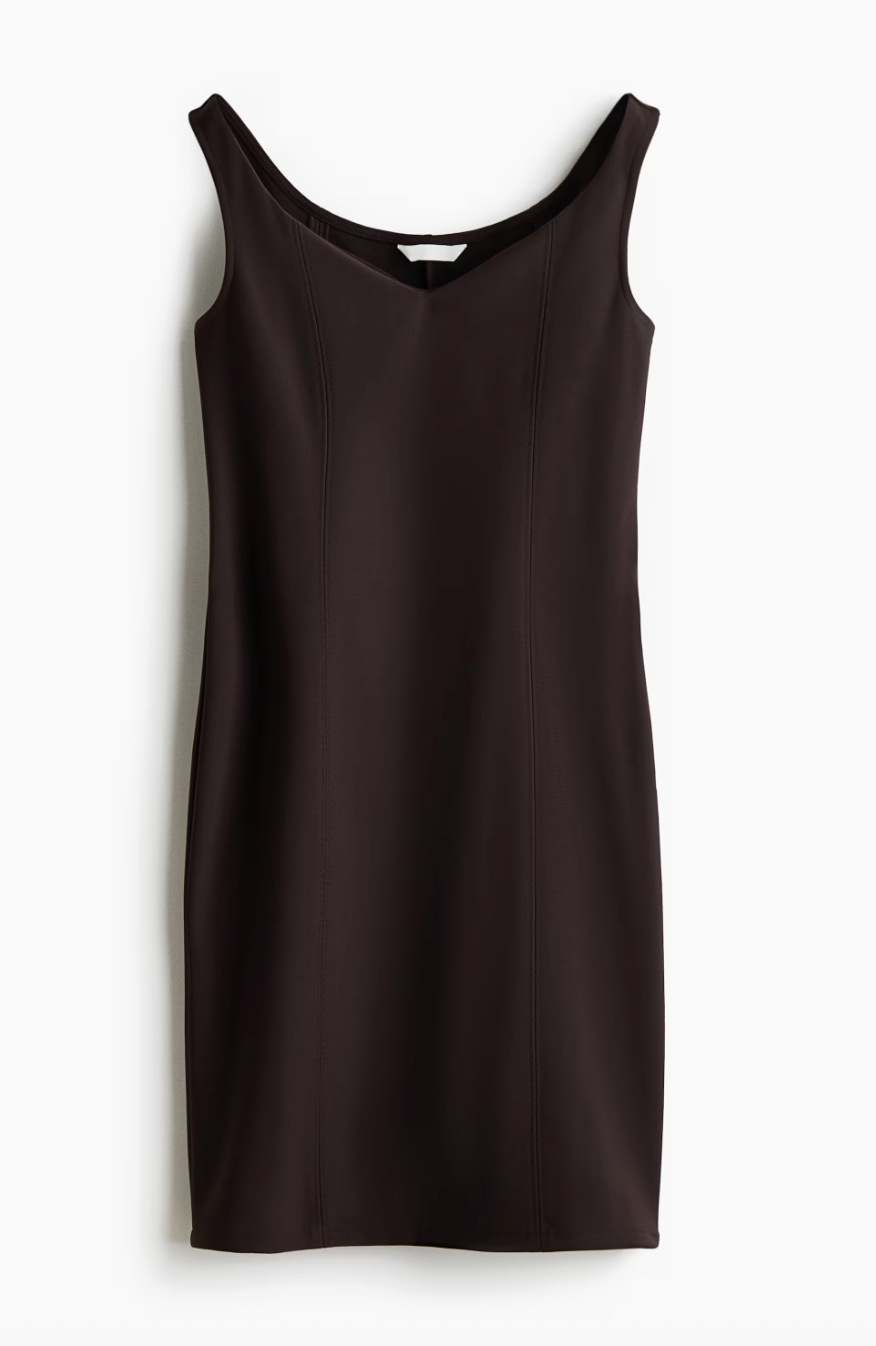 H&M Brown Off-the-Shoulder Tailored Jersey Dress | Sz XL