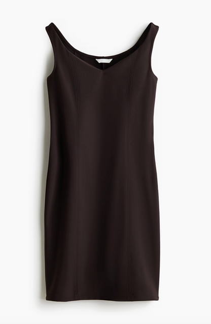 H&M Brown Off-the-Shoulder Tailored Jersey Dress | Sz XL