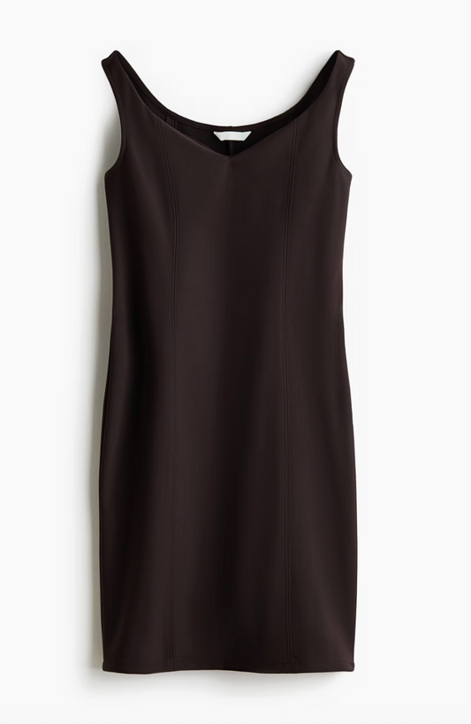 H&M Brown Off-the-Shoulder Tailored Jersey Dress | Sz XL