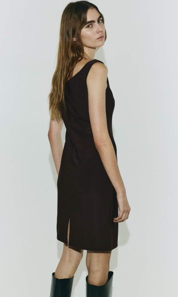 H&M Brown Off-the-Shoulder Tailored Jersey Dress | Sz XL