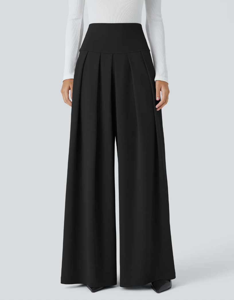 Halara Flex Pleated Wide Leg Pants NWT Black | Sz Medium
