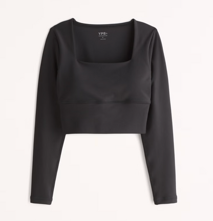 YPB (A&F) SculptLUX Cropped Long Sleeve Top | Sz Medium (padded)