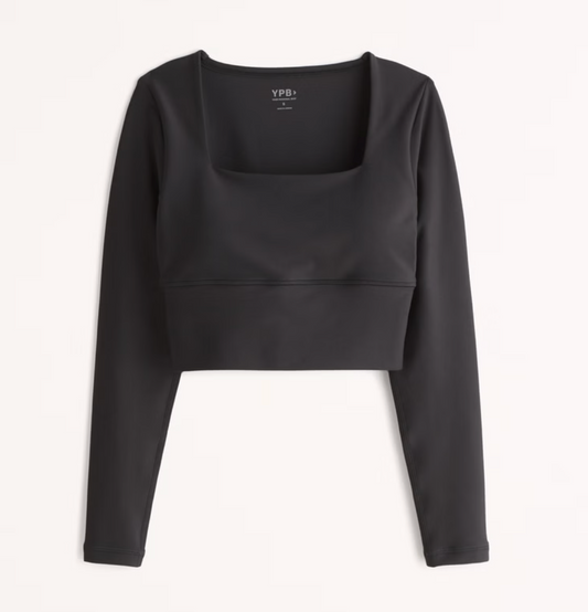 YPB (A&F) SculptLUX Cropped Long Sleeve Top | Sz Medium (padded)