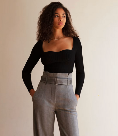 Babaton Sculpt Knit Sweetheart Longsleeve | Sz Large