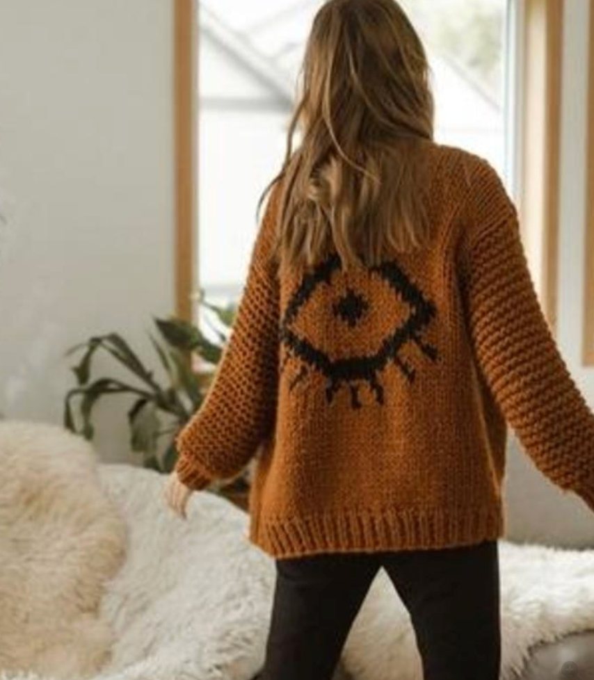 Jackson Rowe I See You Zipper Cardigan | Sz Small (Oversized)