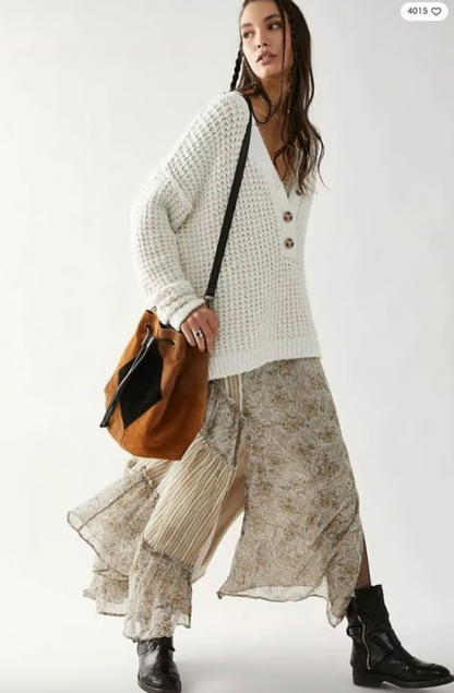 Free People Whistle thermal Henley Sweater | Sz XS (very oversized)