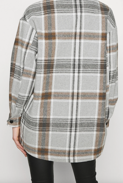 Only Grey Plaid Light Jacket