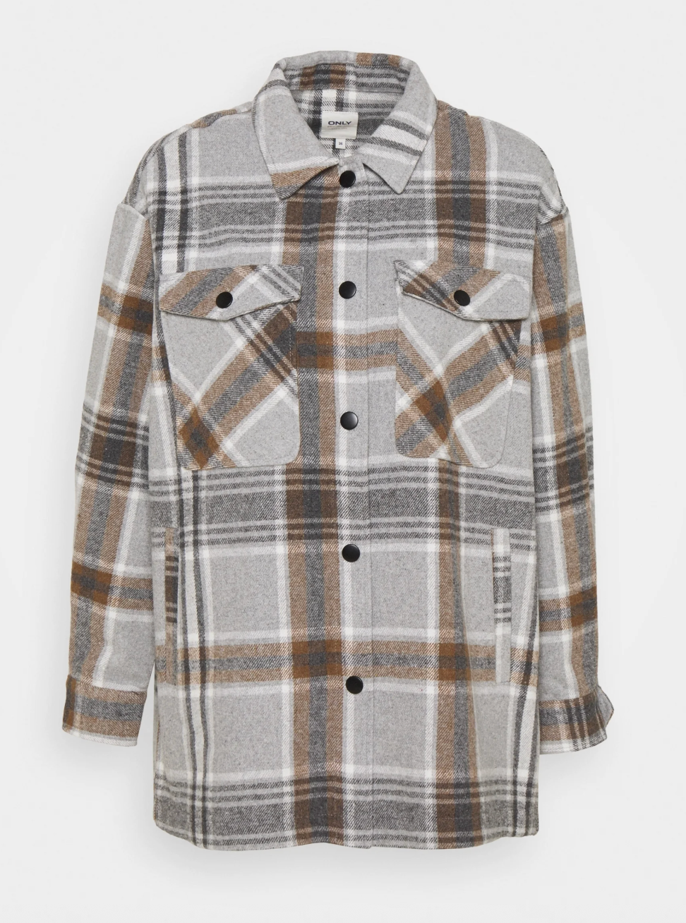 Only Grey Plaid Light Jacket